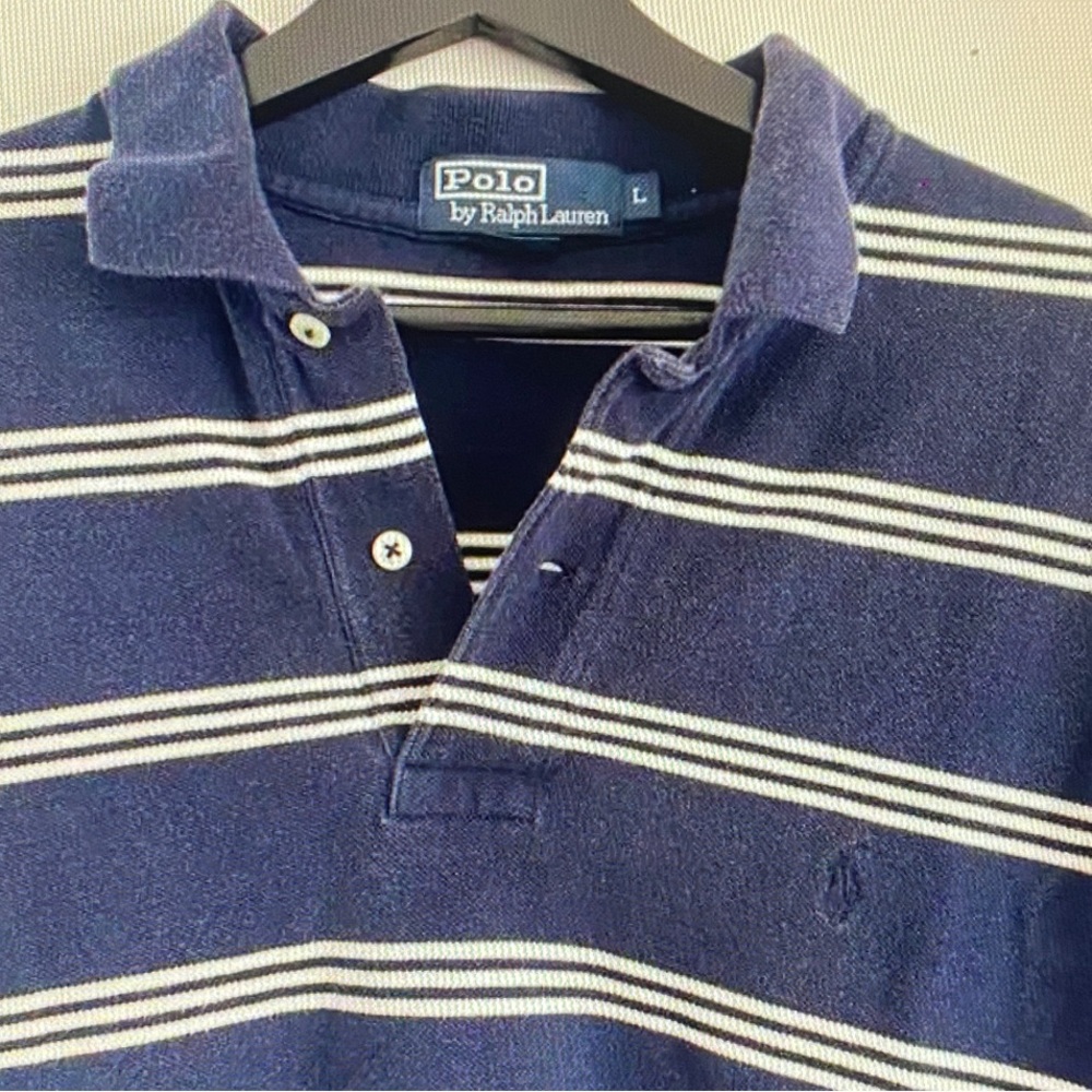 Polo by Ralph Lauren Men's Navy Striped Polo Shirt